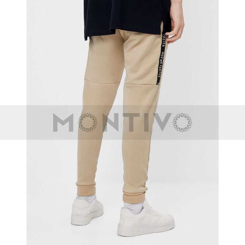 Bsk beige jogging trousers with side stripe | Montivo Pakistan