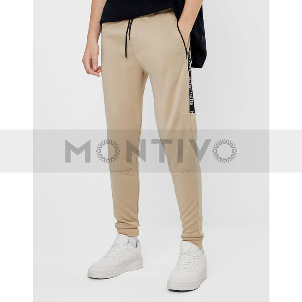 Bsk beige jogging trousers with side stripe | Montivo Pakistan