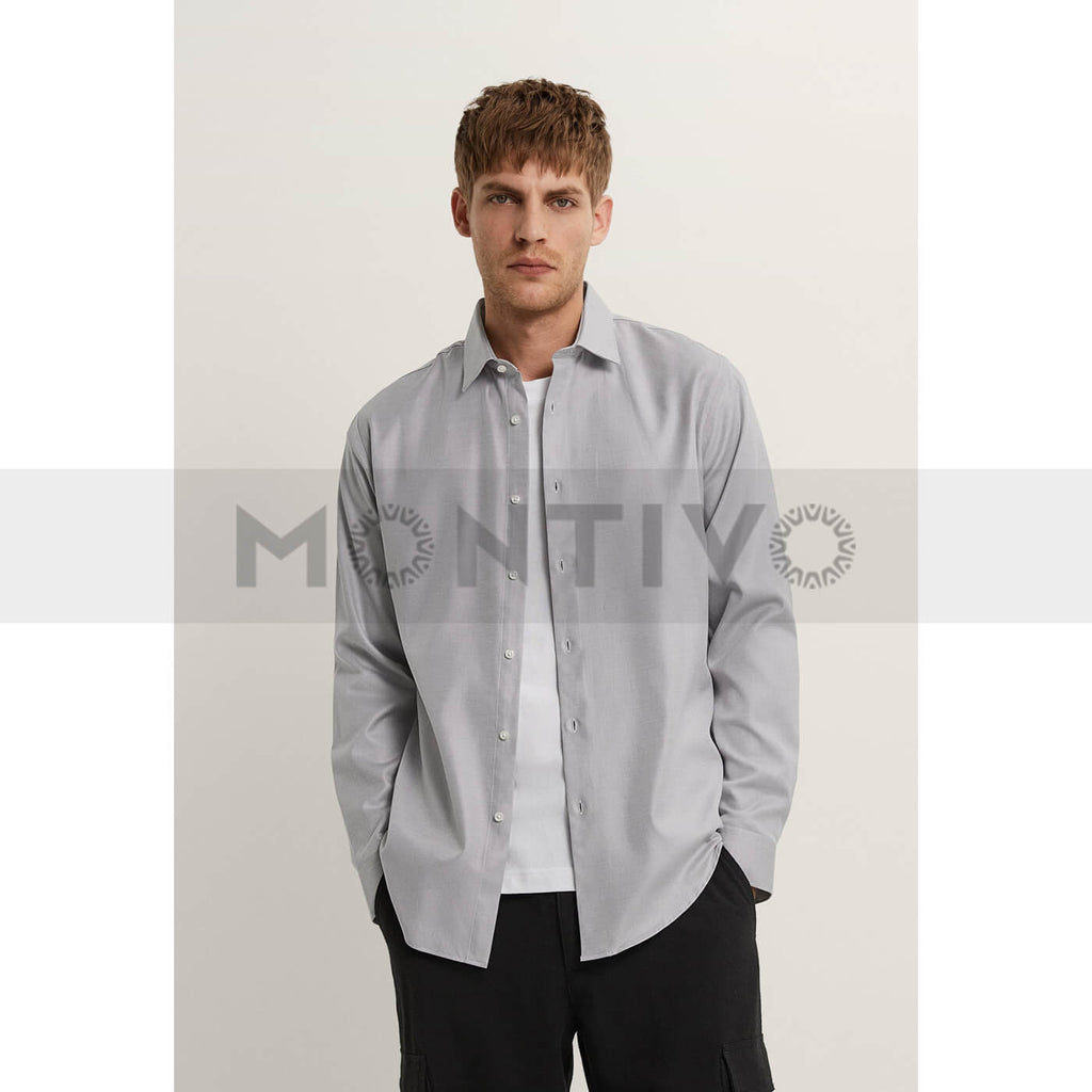 Zara Premium quality textured grey shirt | Montivo Pakistan
