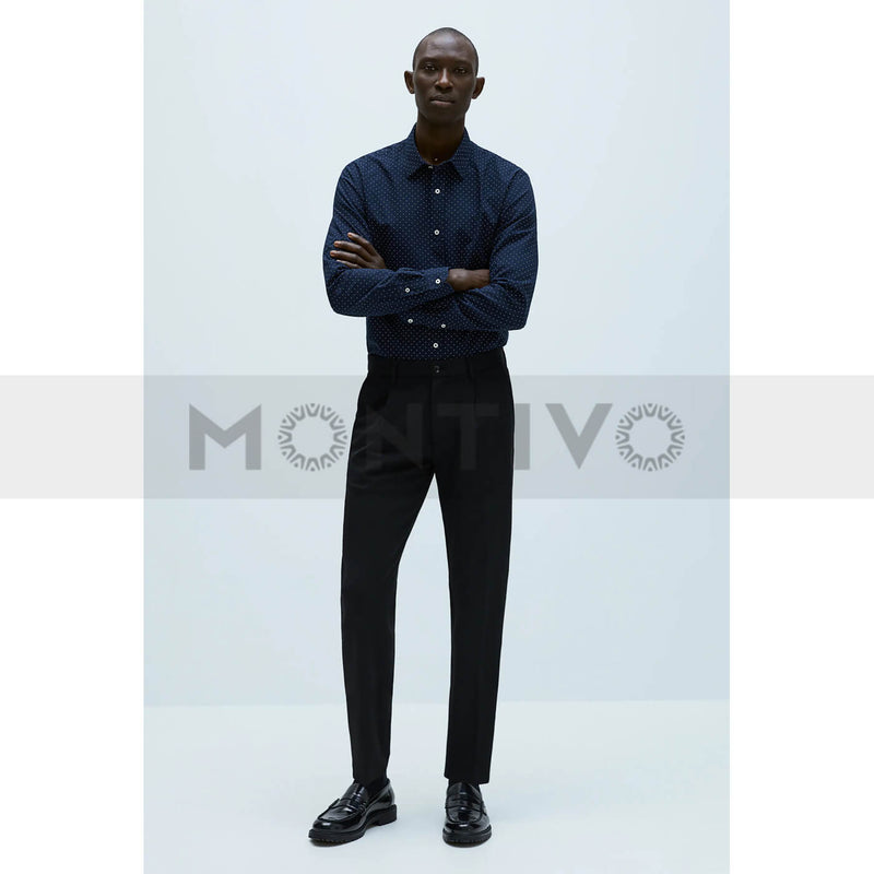 Zara Oxford Dotted Navy Shirt | Montivo Pakistan