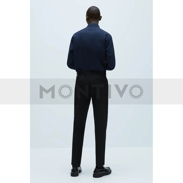 Zara Oxford Dotted Navy Shirt | Montivo Pakistan