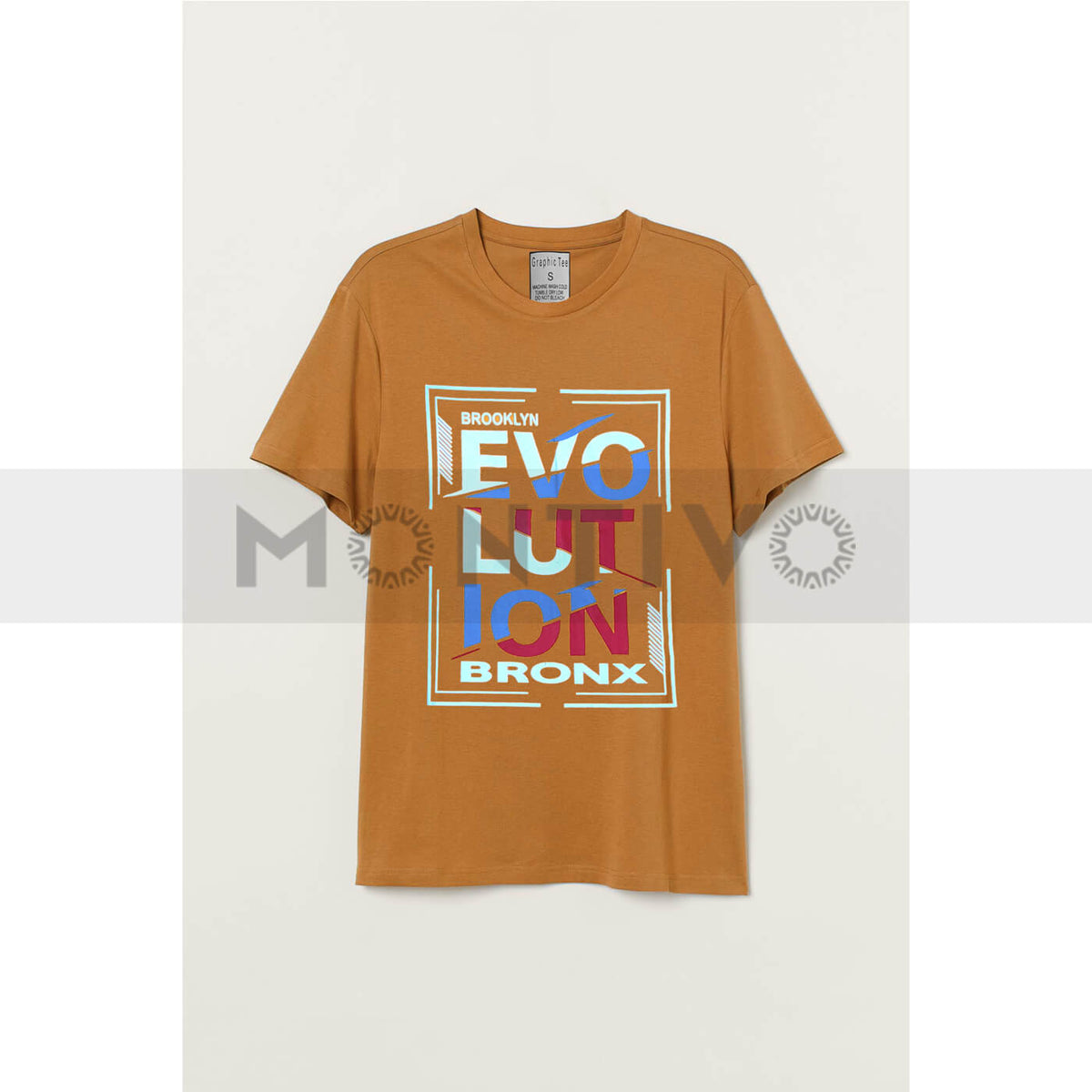 Evolution Printed Yellow Gold Tshirt | Montivo Pakistan