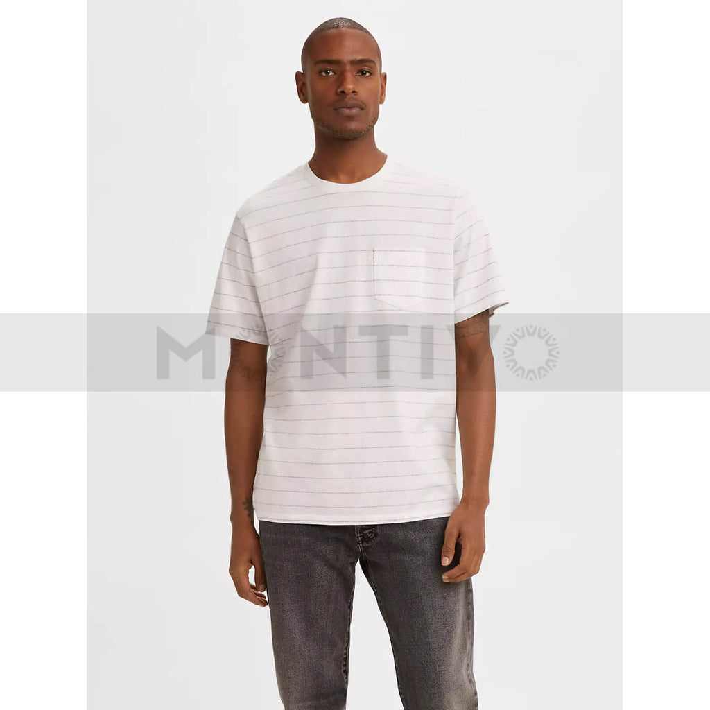 Lvs Relaxed Fit Pocket White Tee | Montivo Pakistan
