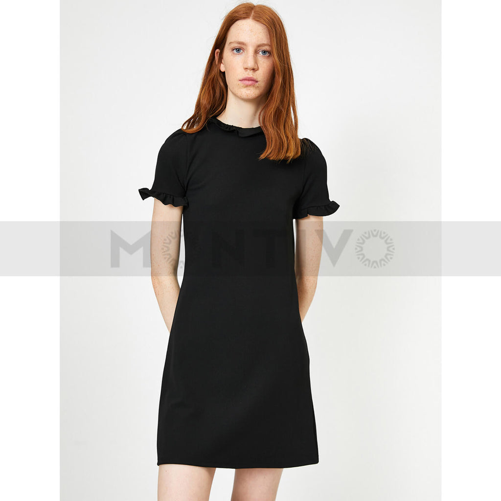 Black Crew Neck Dress | Montivo Pakistan