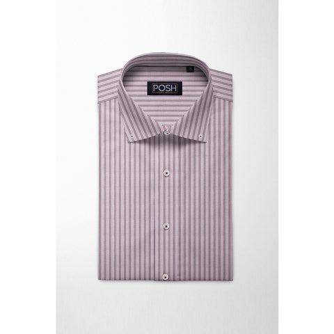 Light Red Stripe Button Down Shirt | Montivo Pakistan