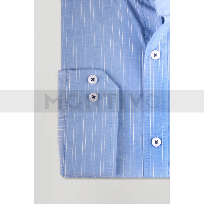 Blue Stripe Cotton Shirt | Montivo Pakistan