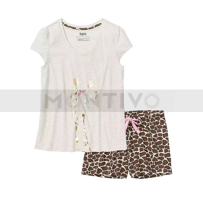 Giraffe Print Sleepwear Short Suit | Montivo Pakistan