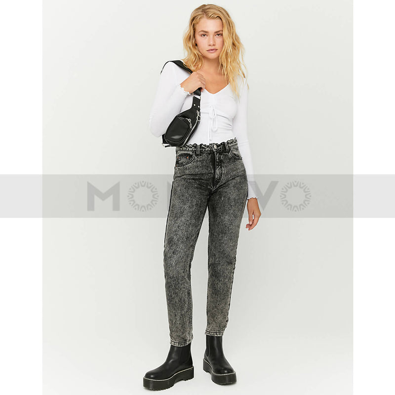 TW Charcoal High Waist Mom Jeans | Montivo Pakistan