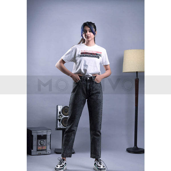 TW Charcoal High Waist Mom Jeans | Montivo Pakistan