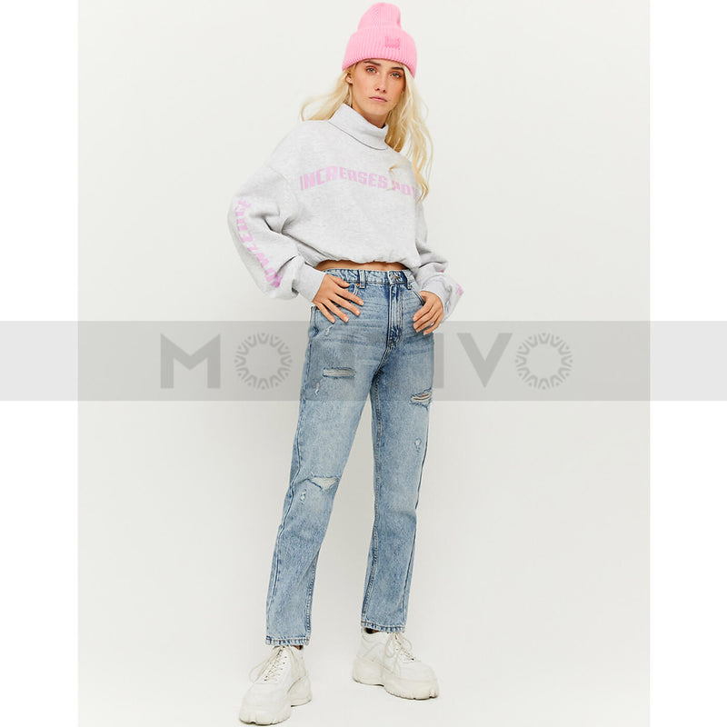 TW High Waist Mom Ripped Jeans | Montivo Pakistan