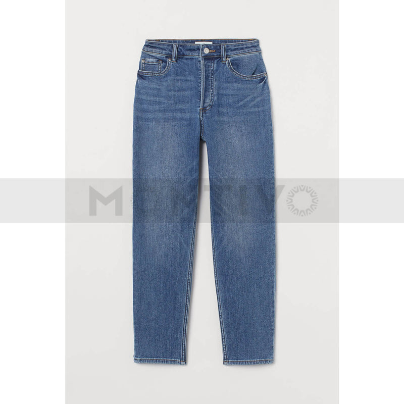 HM Mid Blue Mom Straight Jeans | Montivo Pakistan