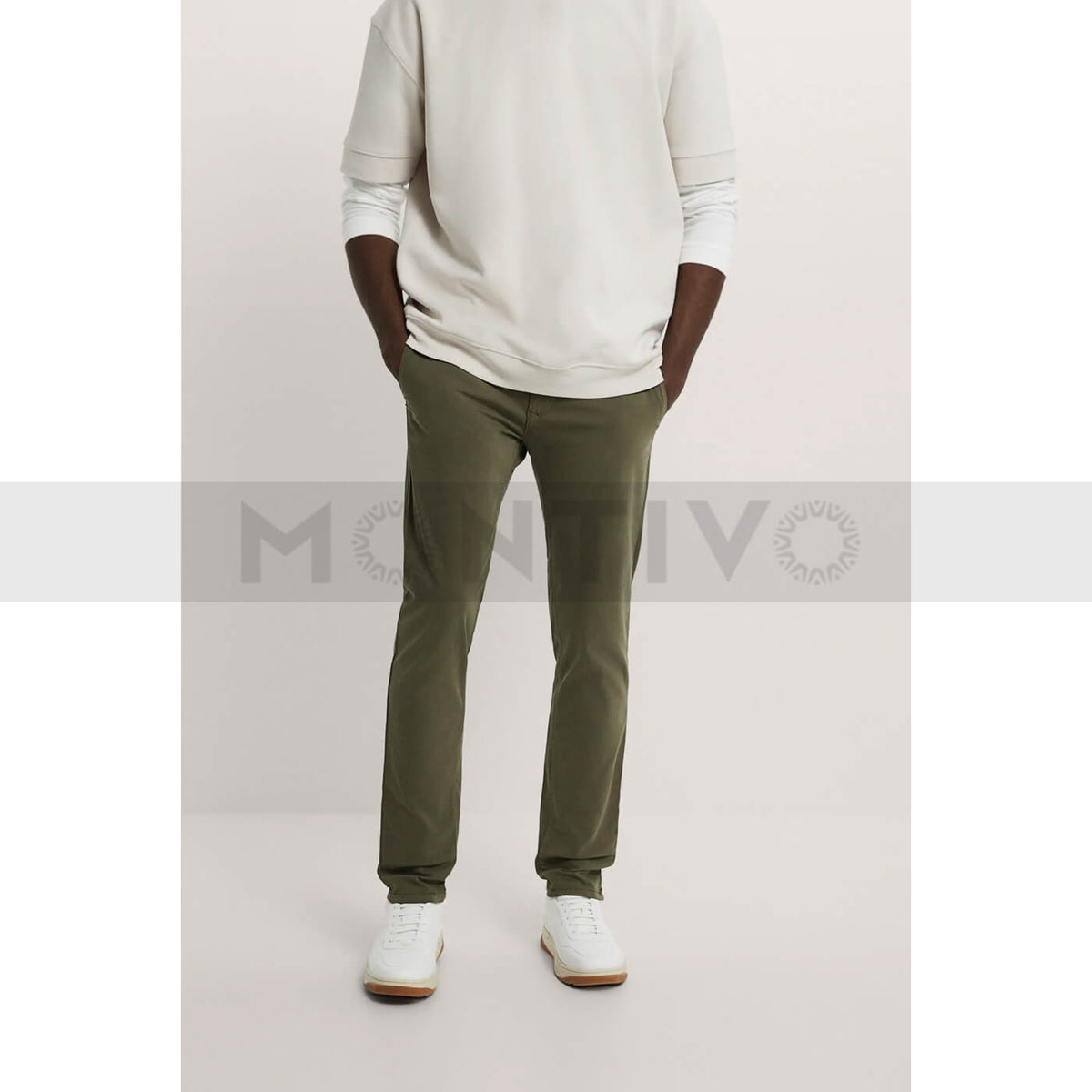 ZR Skinny Olive Chino Pants | Montivo Pakistan