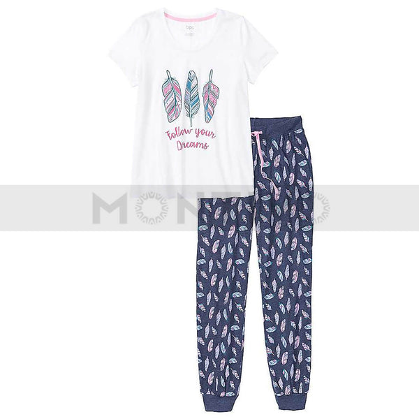 Feather Print Nightwear Suit | Montivo Pakistan
