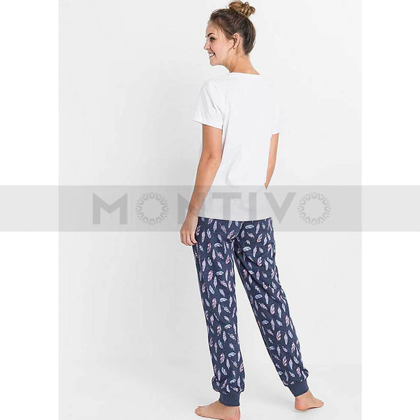 Feather Print Nightwear Suit | Montivo Pakistan