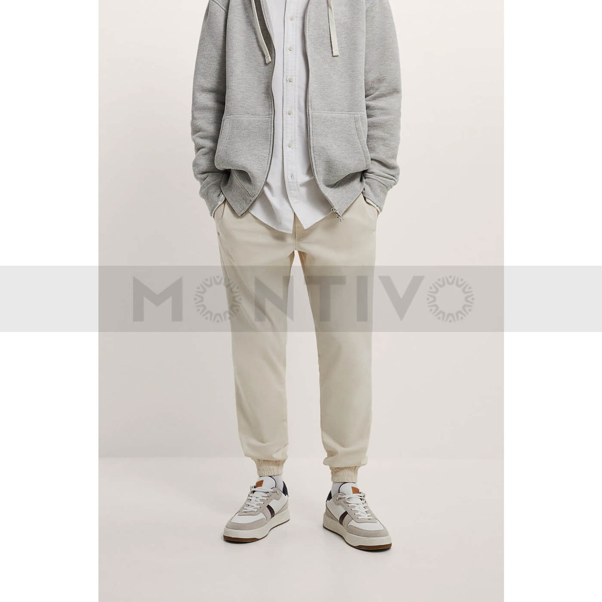 ZM Light Beige Slim Fit Jogger Pants | Montivo Pakistan