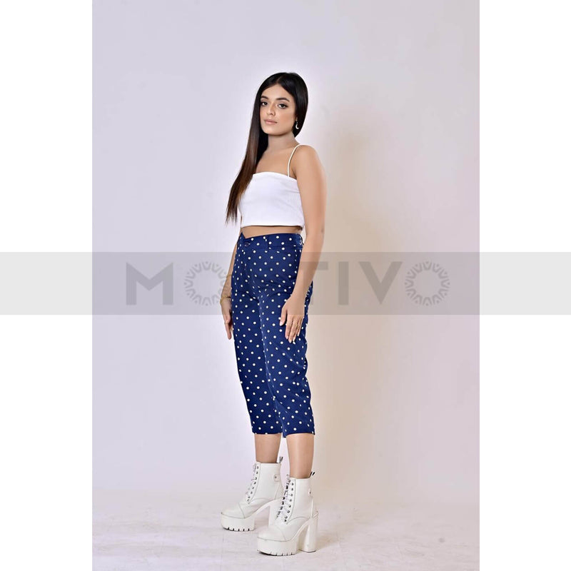 Dotted Women Capri Jeans | Montivo Pakistan