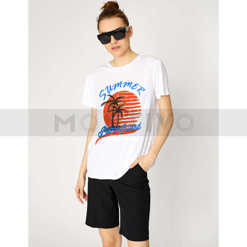 Next Women White Printed Tee | Montivo Pakistan