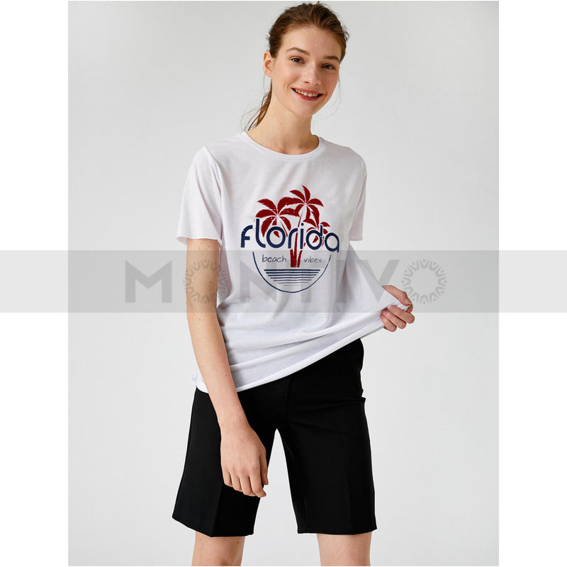 Next White Melange Printed Tee | Montivo Pakistan