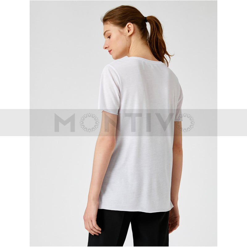 Next White Melange Printed Tee | Montivo Pakistan