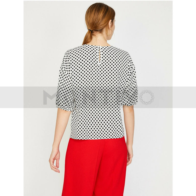 Polka Dotted White Top | Montivo Pakistan