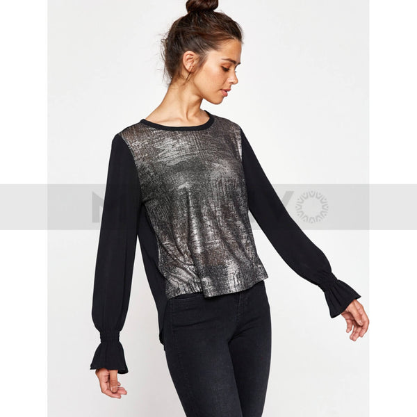 Black Metallic Blouse | Montivo Pakistan