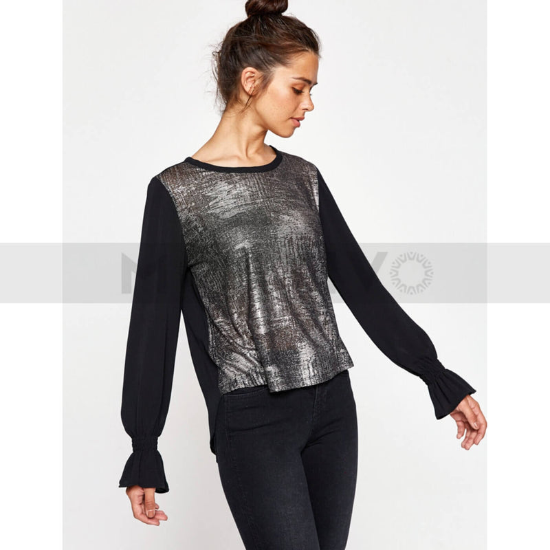 Black Metallic Blouse | Montivo Pakistan