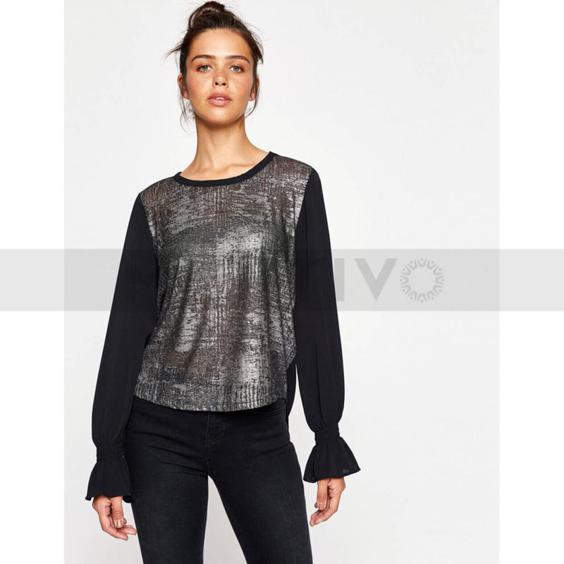 Black Metallic Blouse | Montivo Pakistan