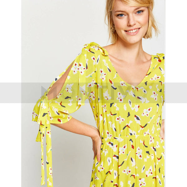 Yellow Floral Dress | Montivo Pakistan