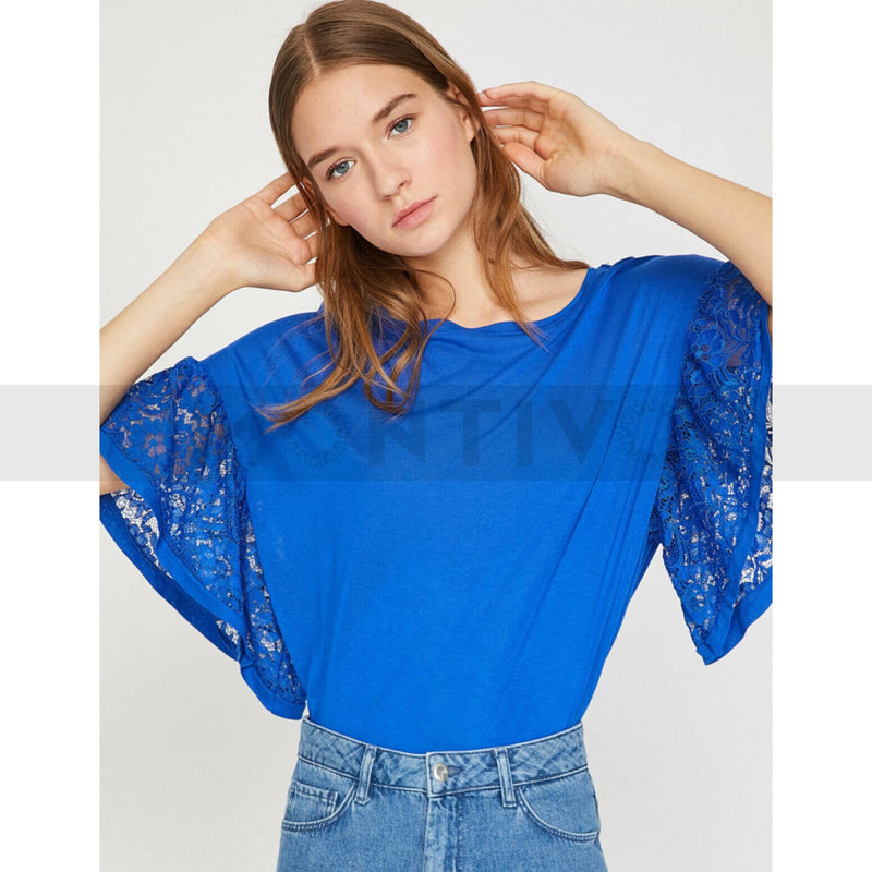 Blue Sleeves Detailed Top | Montivo Pakistan
