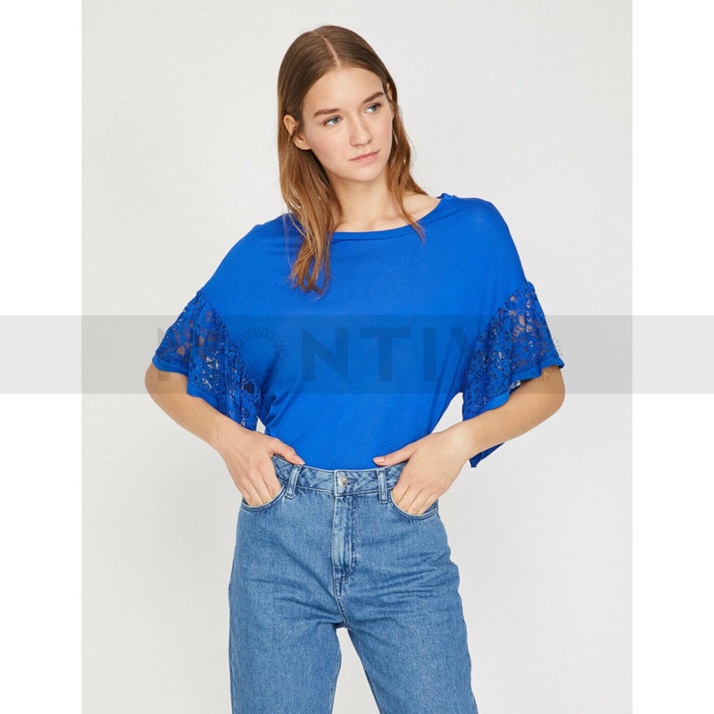 Blue Sleeves Detailed Top | Montivo Pakistan