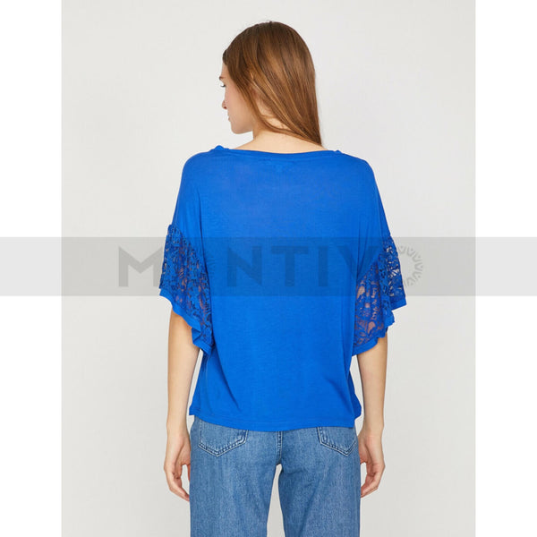 Blue Sleeves Detailed Top | Montivo Pakistan