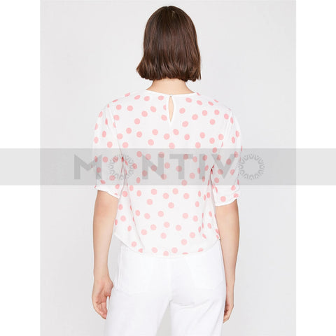 Orange Dotted White Top | Montivo Pakistan