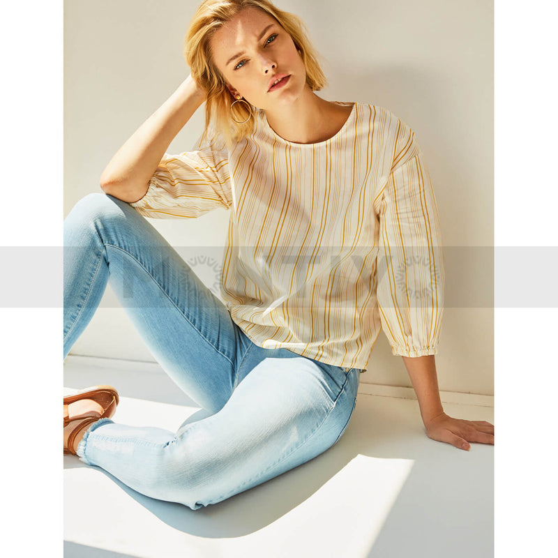 Yellow Lining White Top | Montivo Pakistan