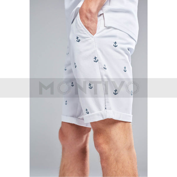 Smog printed white shorts | Montivo Pakistan