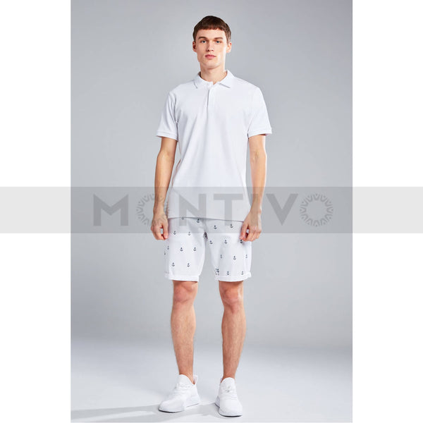 Smog printed white shorts | Montivo Pakistan
