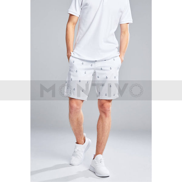 Smog printed white shorts | Montivo Pakistan
