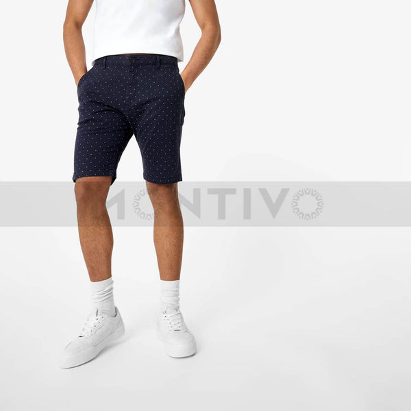 JW Polka Dot Blue Chino Shorts | Montivo Pakistan