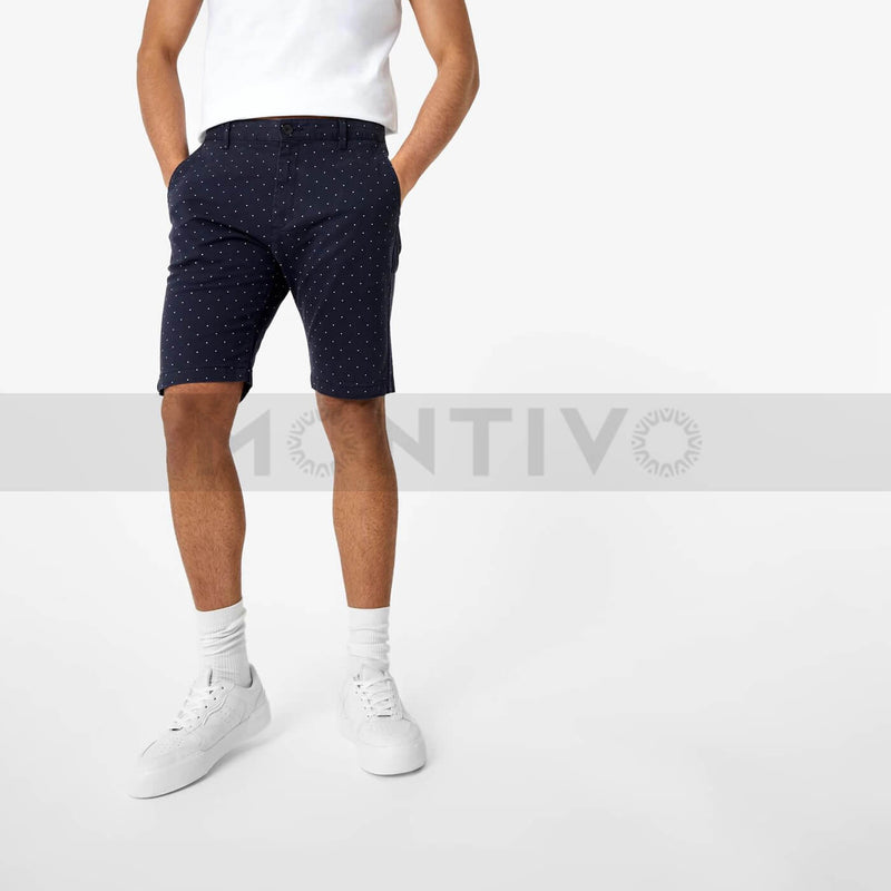 JW Polka Dot Blue Chino Shorts | Montivo Pakistan