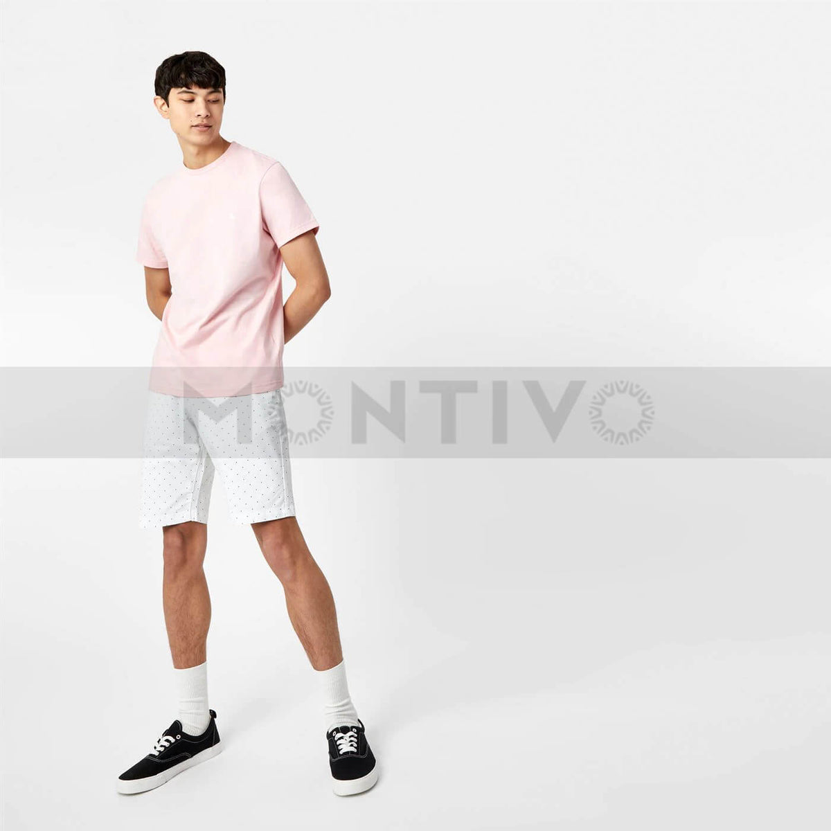 JW Polka Dot White Chino Shorts | Montivo Pakistan