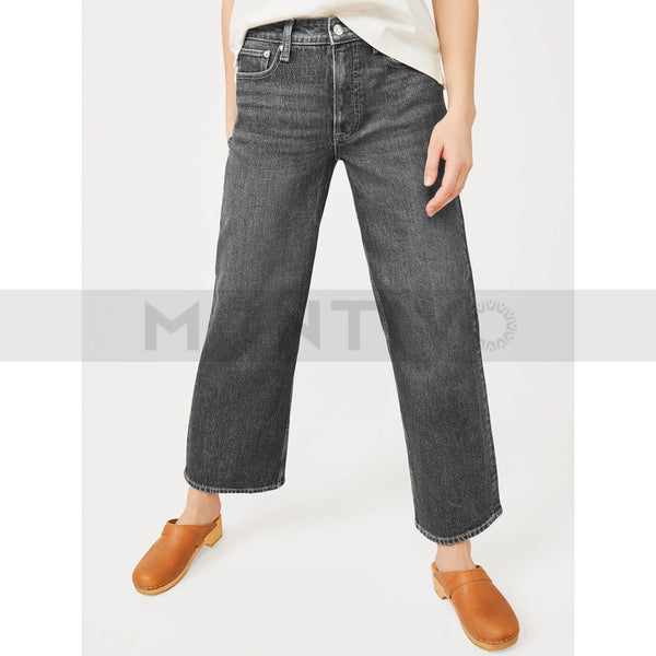 FA Wide Cropped Charcoal Jeans | Montivo Pakistan