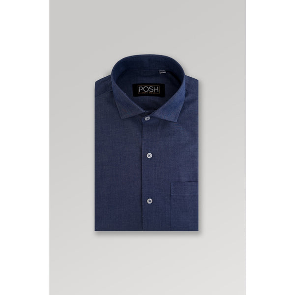 Blue Textured Slim Fit Shirt | Montivo Pakistan