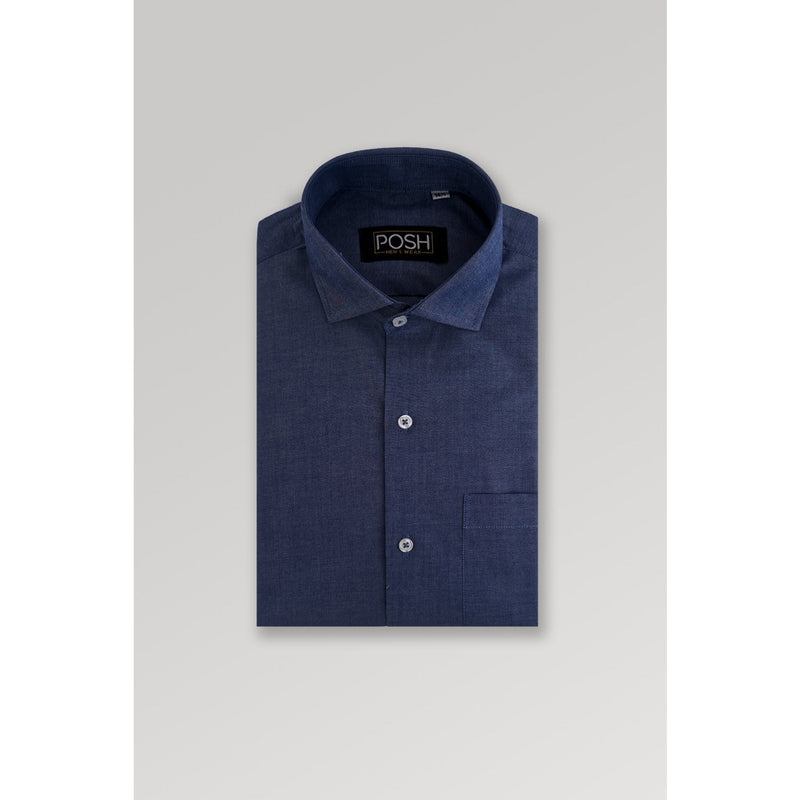 Blue Textured Slim Fit Shirt | Montivo Pakistan