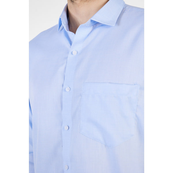 Light Blue Oxford Textured Slim Fit Shirt | Montivo Pakistan