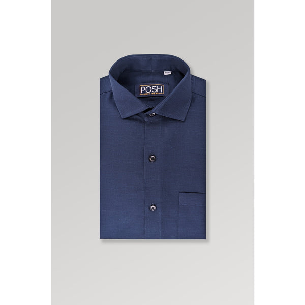Navy Textured Slim Fit Shirt | Montivo Pakistan