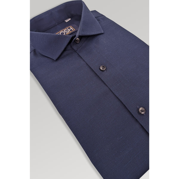 Navy Textured Slim Fit Shirt | Montivo Pakistan
