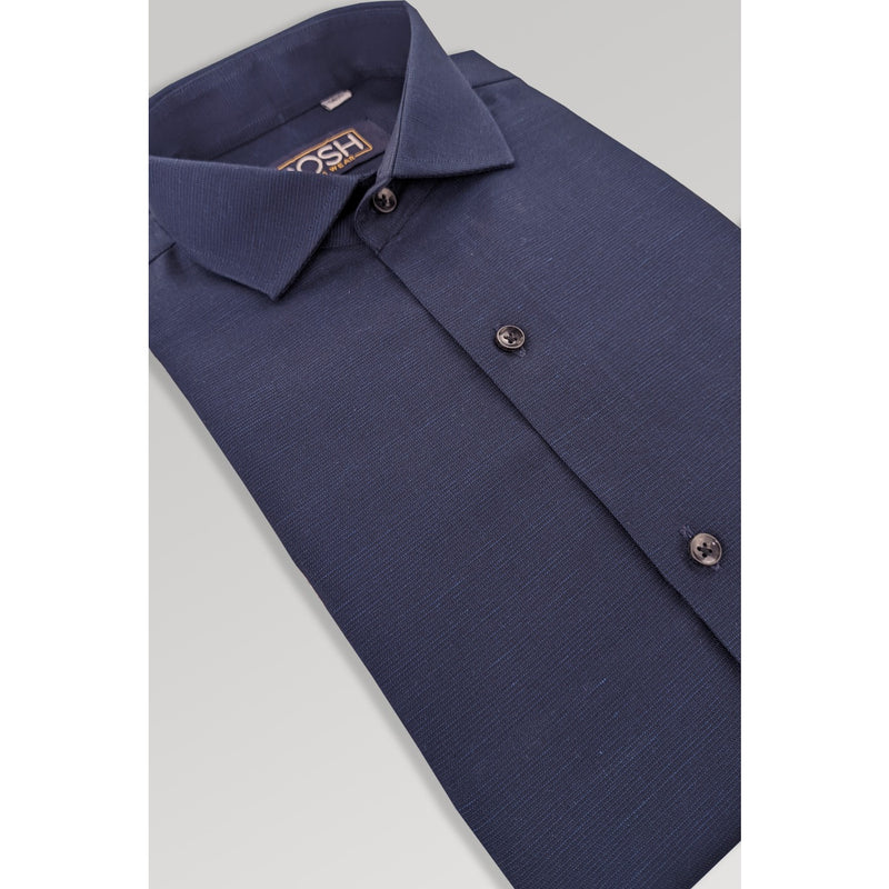 Navy Textured Slim Fit Shirt | Montivo Pakistan