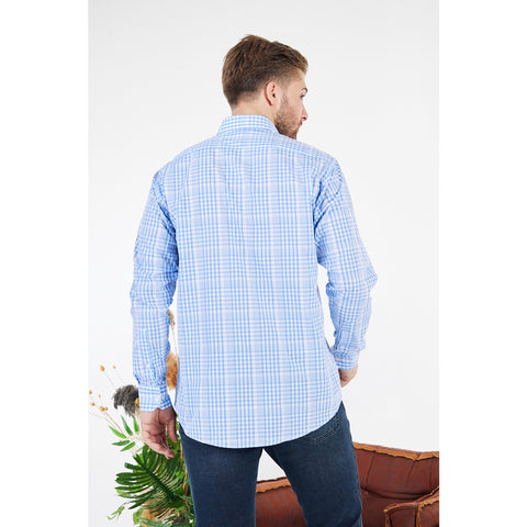 Micro-Check Light Blue Slim Fit Shirt | Montivo Pakistan