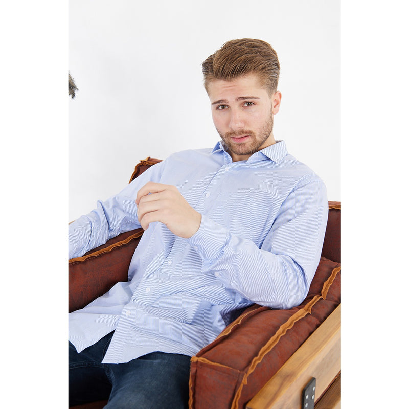 Blue Lining Slim Fit Shirt | Montivo Pakistan