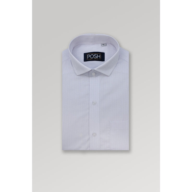 White Microcheck Slim Fit Shirt | Montivo Pakistan