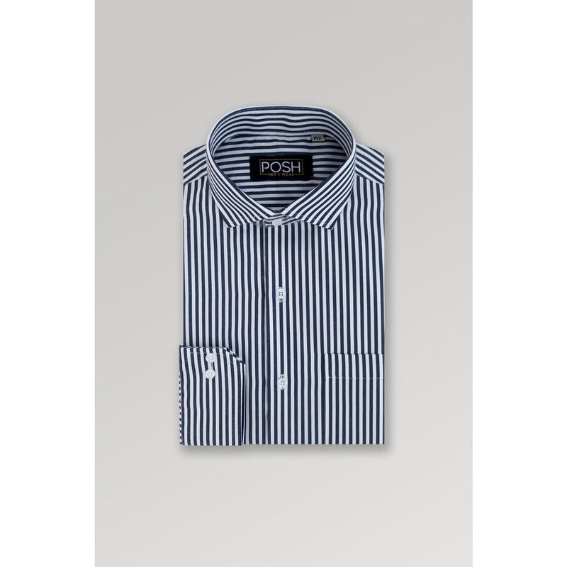 White Black Lining Slim Fit Shirt | Montivo Pakistan